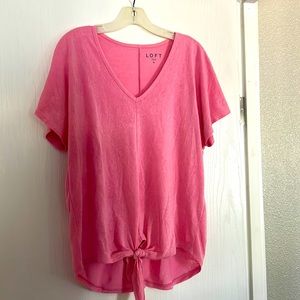 Loft Pink Tie Top